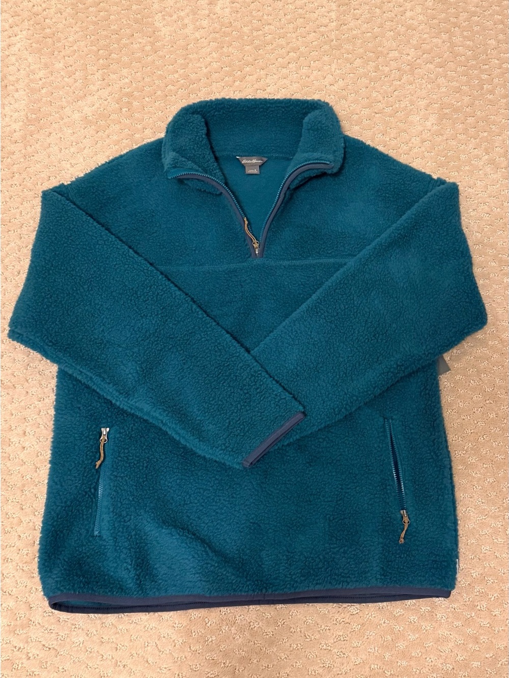 NWT Eddie Bauer Teal Sherpa Teddy Jacket